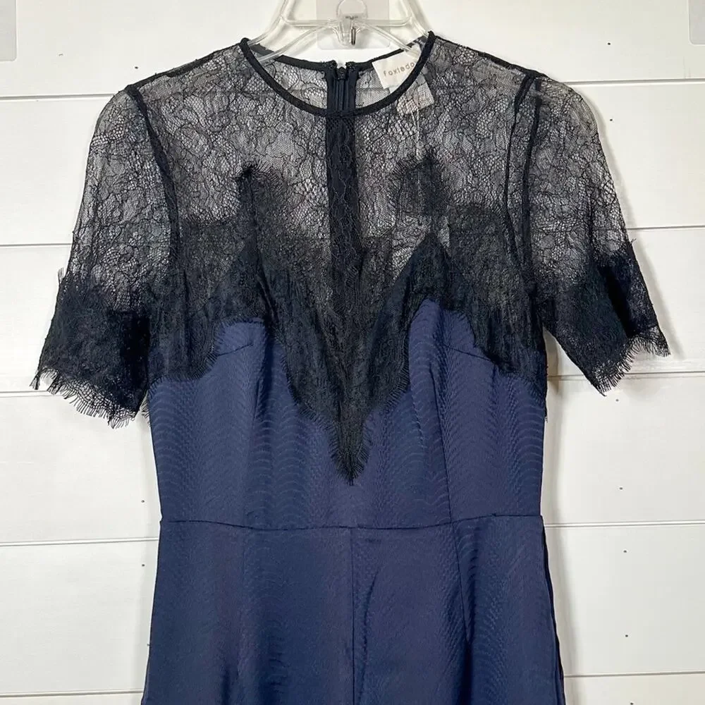 NEW Foxiedox Nixie Lace Wide Leg Illusion Neck Jumpsuit, NWT, Size XS, MSRP $189